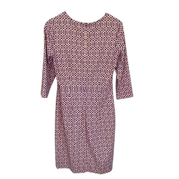 J.McLaughlin Catalina cloth Mia Purple Geometric Print Pleated Dress - Large - Picture 3 of 5